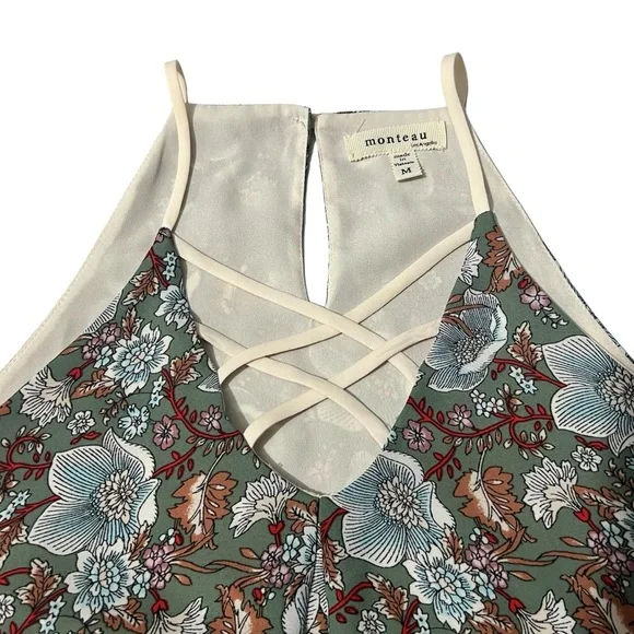 Monteau - Womens Floral Tank Top Sz. MD - Picture 4 of 11